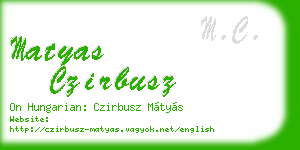 matyas czirbusz business card